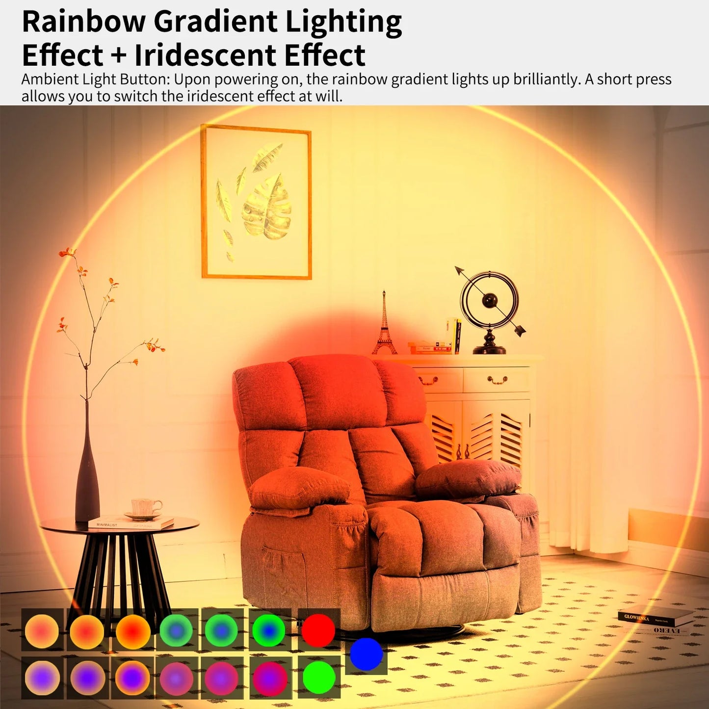 LED Motion Sensor Wall Light – RGB & Warm, USB Rechargeable