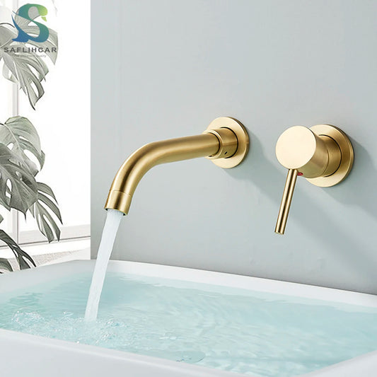 Brass bathroom basin mixer